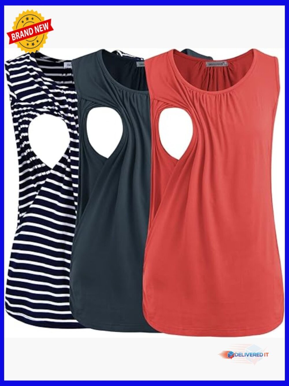 3-Pack Maternity Nursing Tank Tops Breastfeeding Tanks Stretchy